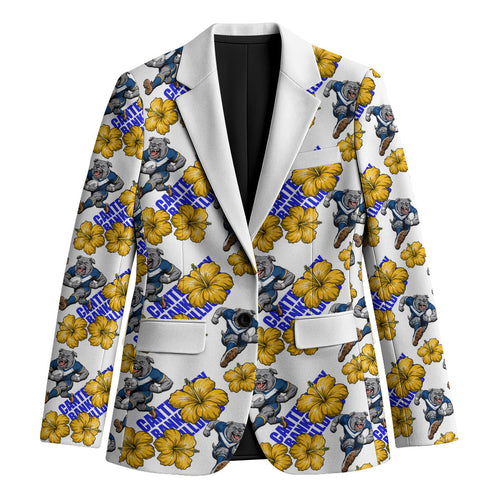 Canterbury-Bankstown Bulldogs Blazer Tropical Hibiscus Floral Seamless Rugby Mascot