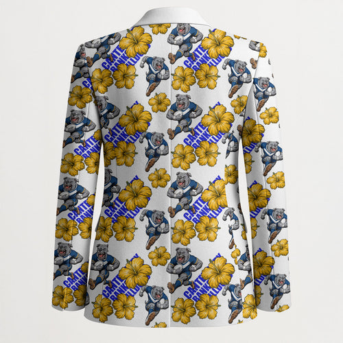 Canterbury-Bankstown Bulldogs Blazer Tropical Hibiscus Floral Seamless Rugby Mascot