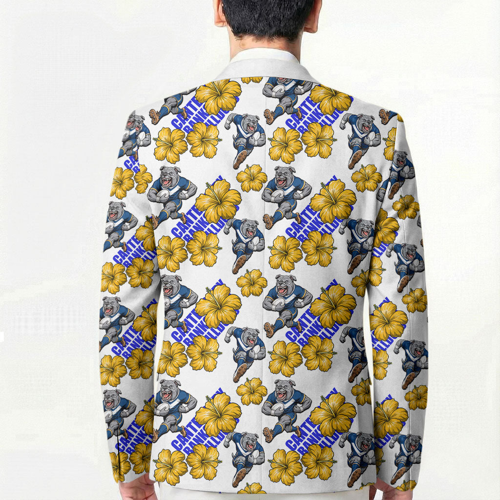 Canterbury-Bankstown Bulldogs Blazer Tropical Hibiscus Floral Seamless Rugby Mascot