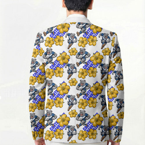 Canterbury-Bankstown Bulldogs Blazer Tropical Hibiscus Floral Seamless Rugby Mascot