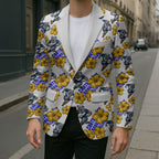 Canterbury-Bankstown Bulldogs Blazer Tropical Hibiscus Floral Seamless Rugby Mascot