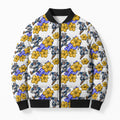 Canterbury-Bankstown Bulldogs Bomber Puffer Jacket Tropical Hibiscus Floral Seamless Rugby Mascot