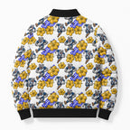 Canterbury-Bankstown Bulldogs Bomber Puffer Jacket Tropical Hibiscus Floral Seamless Rugby Mascot