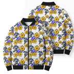Canterbury-Bankstown Bulldogs Bomber Puffer Jacket Tropical Hibiscus Floral Seamless Rugby Mascot