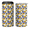 Canterbury-Bankstown Bulldogs 4 in 1 Can Cooler Tumbler Tropical Hibiscus Floral Seamless Rugby Mascot