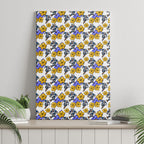 Canterbury-Bankstown Bulldogs Canvas Wall Art Tropical Hibiscus Floral Seamless Rugby Mascot