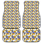 Canterbury-Bankstown Bulldogs Car Mats Tropical Hibiscus Floral Seamless Rugby Mascot
