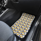 Canterbury-Bankstown Bulldogs Car Mats Tropical Hibiscus Floral Seamless Rugby Mascot