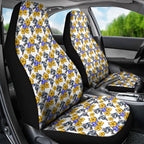 Canterbury-Bankstown Bulldogs Car Seat Cover Tropical Hibiscus Floral Seamless Rugby Mascot