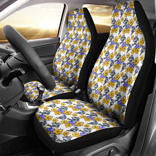 Canterbury-Bankstown Bulldogs Car Seat Cover Tropical Hibiscus Floral Seamless Rugby Mascot