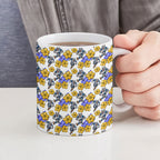 Canterbury-Bankstown Bulldogs Ceramic Mug Tropical Hibiscus Floral Seamless Rugby Mascot
