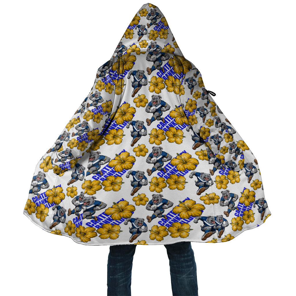 Canterbury-Bankstown Bulldogs Cloak Tropical Hibiscus Floral Seamless Rugby Mascot