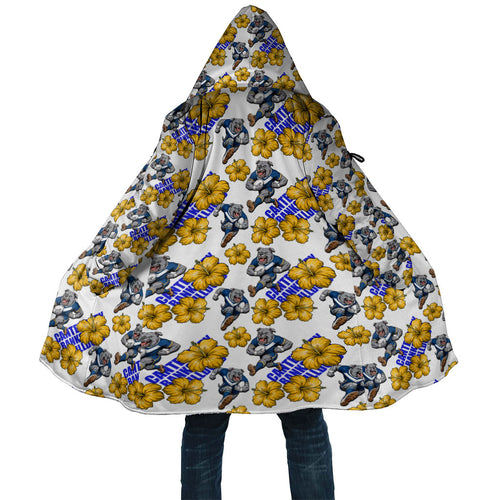 Canterbury-Bankstown Bulldogs Cloak Tropical Hibiscus Floral Seamless Rugby Mascot