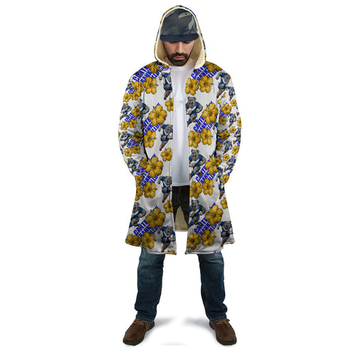 Canterbury-Bankstown Bulldogs Cloak Tropical Hibiscus Floral Seamless Rugby Mascot