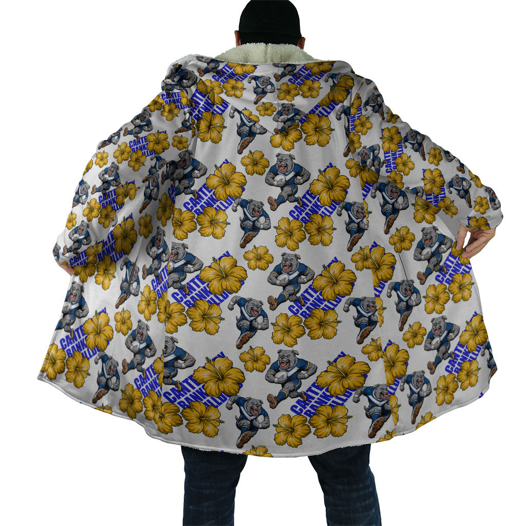 Canterbury-Bankstown Bulldogs Cloak Tropical Hibiscus Floral Seamless Rugby Mascot