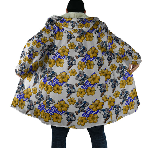 Canterbury-Bankstown Bulldogs Cloak Tropical Hibiscus Floral Seamless Rugby Mascot