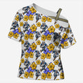 Canterbury-Bankstown Bulldogs Cross Shoulder Shirt Tropical Hibiscus Floral Seamless Rugby Mascot