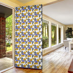Canterbury-Bankstown Bulldogs Door Cover Tropical Hibiscus Floral Seamless Rugby Mascot