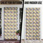 Canterbury-Bankstown Bulldogs Door Cover Tropical Hibiscus Floral Seamless Rugby Mascot