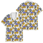 Canterbury-Bankstown Bulldogs Family Matching Mermaid Dress and Hawaiian Shirt Tropical Hibiscus Floral Seamless Rugby Mascot