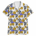 Canterbury-Bankstown Bulldogs Hawaiian Shirt Tropical Hibiscus Floral Seamless Rugby Mascot