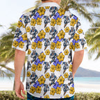 Canterbury-Bankstown Bulldogs Hawaiian Shirt Tropical Hibiscus Floral Seamless Rugby Mascot