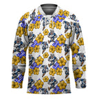 Canterbury-Bankstown Bulldogs Hockey Jersey Tropical Hibiscus Floral Seamless Rugby Mascot