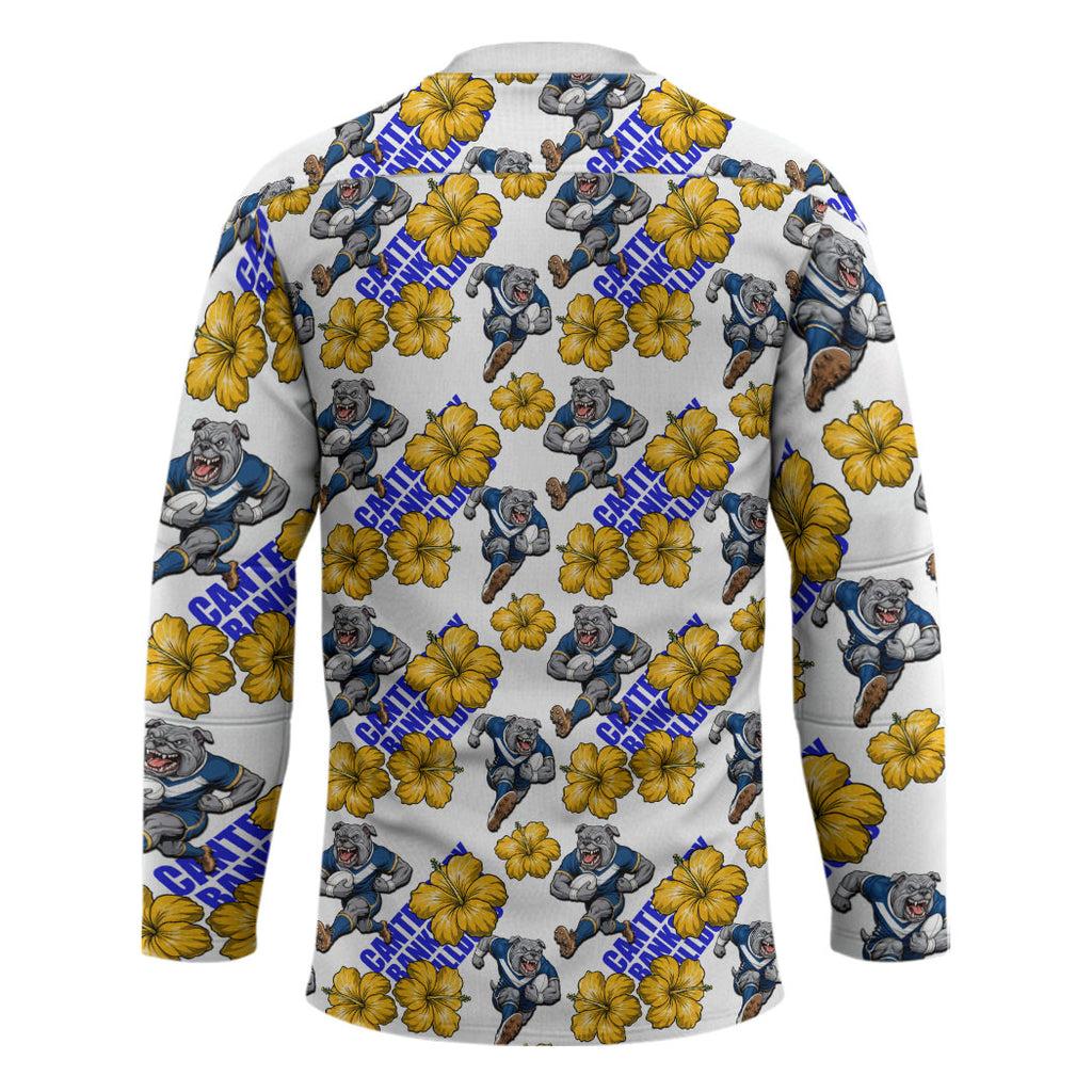 Canterbury-Bankstown Bulldogs Hockey Jersey Tropical Hibiscus Floral Seamless Rugby Mascot