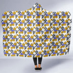Canterbury-Bankstown Bulldogs Hooded Blanket Tropical Hibiscus Floral Seamless Rugby Mascot