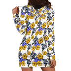 Canterbury-Bankstown Bulldogs Hoodie Dress Tropical Hibiscus Floral Seamless Rugby Mascot