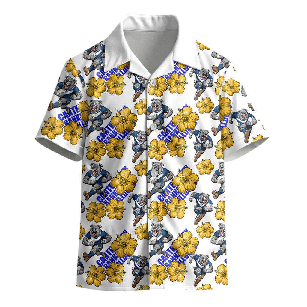Canterbury-Bankstown Bulldogs Kid Hawaiian Shirt Tropical Hibiscus Floral Seamless Rugby Mascot