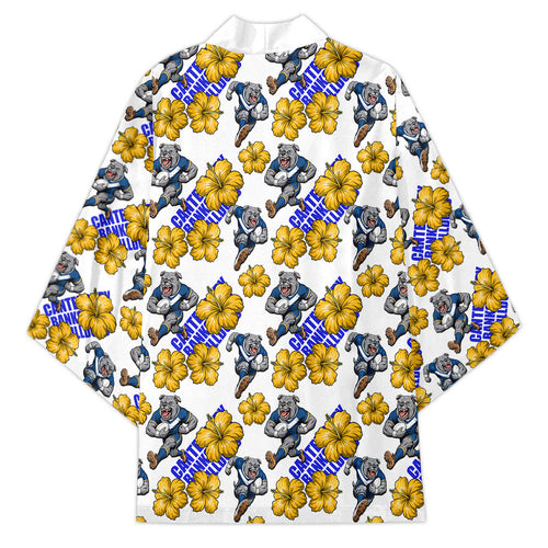 Canterbury-Bankstown Bulldogs Kimono Tropical Hibiscus Floral Seamless Rugby Mascot