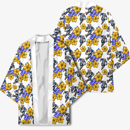 Canterbury-Bankstown Bulldogs Kimono Tropical Hibiscus Floral Seamless Rugby Mascot