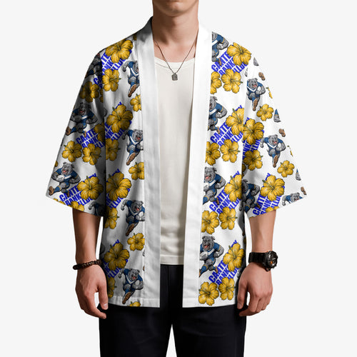 Canterbury-Bankstown Bulldogs Kimono Tropical Hibiscus Floral Seamless Rugby Mascot