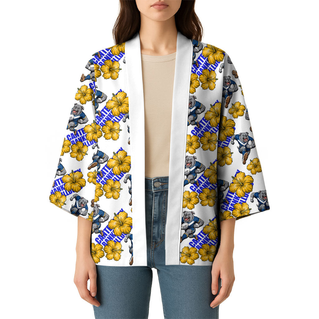 Canterbury-Bankstown Bulldogs Kimono Tropical Hibiscus Floral Seamless Rugby Mascot