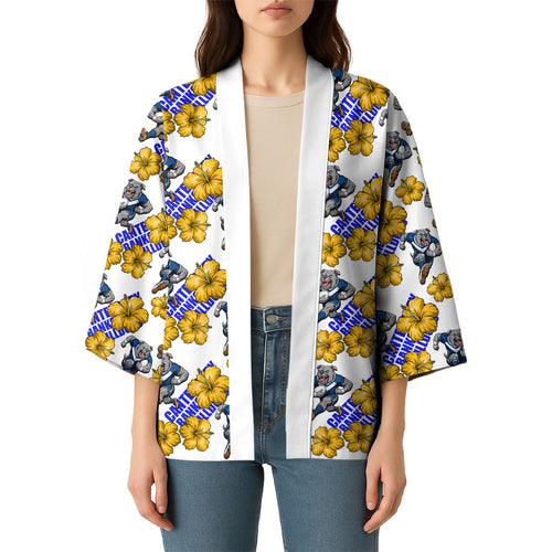 Canterbury-Bankstown Bulldogs Kimono Tropical Hibiscus Floral Seamless Rugby Mascot