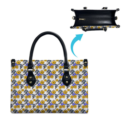 Canterbury-Bankstown Bulldogs Leather Bag Tropical Hibiscus Floral Seamless Rugby Mascot