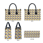 Canterbury-Bankstown Bulldogs Leather Bag Tropical Hibiscus Floral Seamless Rugby Mascot