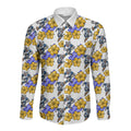 Canterbury-Bankstown Bulldogs Long Sleeve Button Shirt Tropical Hibiscus Floral Seamless Rugby Mascot