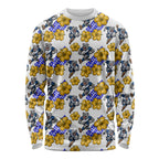 Canterbury-Bankstown Bulldogs Long Sleeve Shirt Tropical Hibiscus Floral Seamless Rugby Mascot