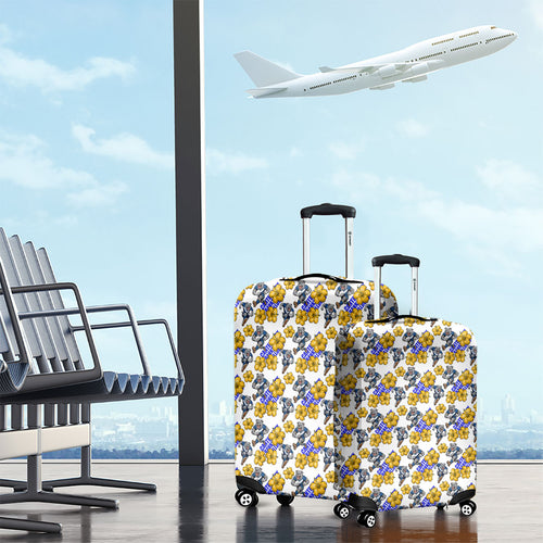 Canterbury-Bankstown Bulldogs Luggage Cover Tropical Hibiscus Floral Seamless Rugby Mascot