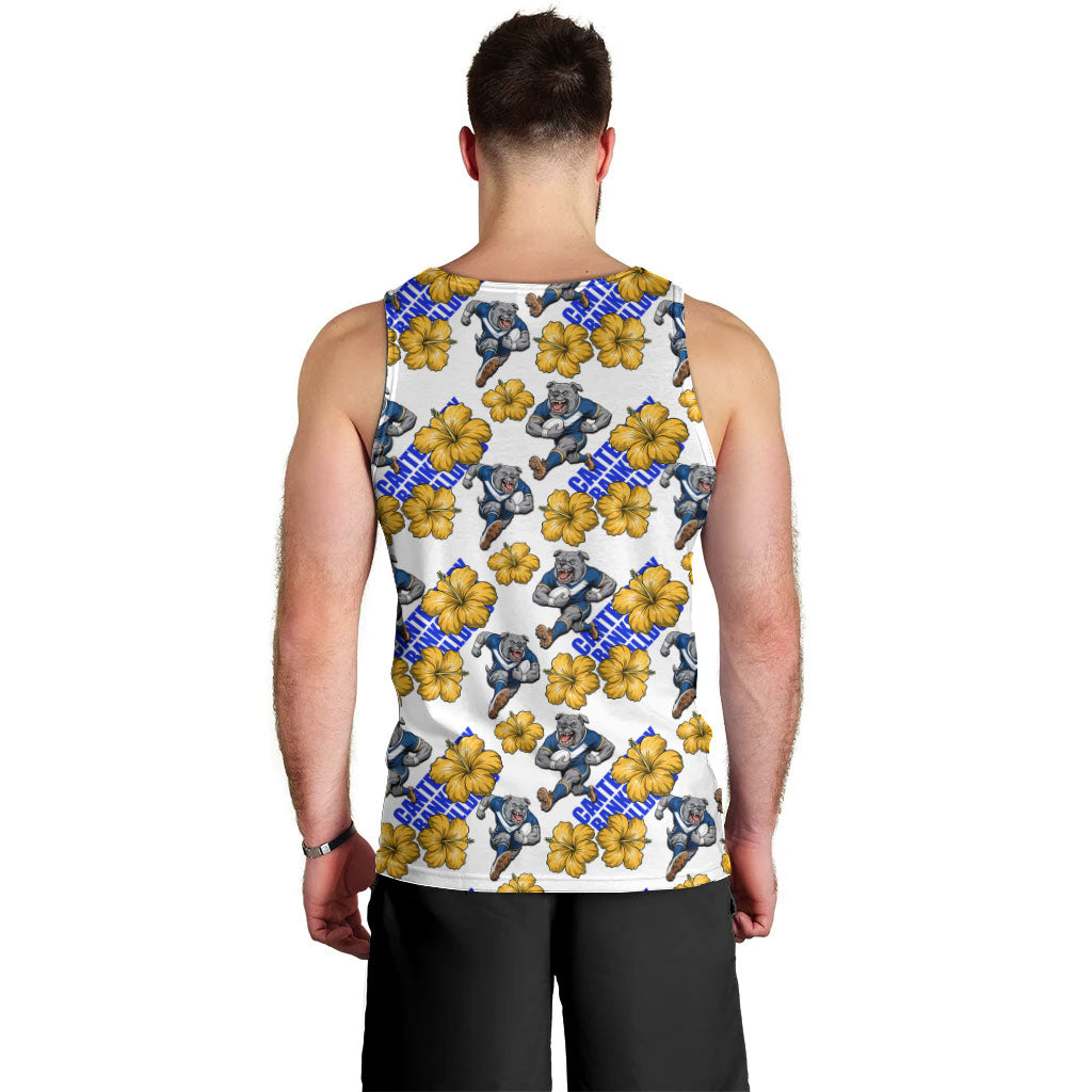 Canterbury-Bankstown Bulldogs Men Tank Top Tropical Hibiscus Floral Seamless Rugby Mascot