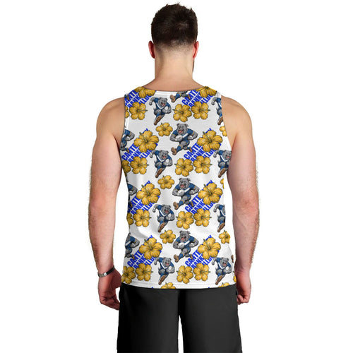 Canterbury-Bankstown Bulldogs Men Tank Top Tropical Hibiscus Floral Seamless Rugby Mascot