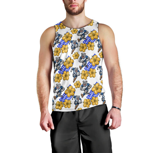 Canterbury-Bankstown Bulldogs Men Tank Top Tropical Hibiscus Floral Seamless Rugby Mascot