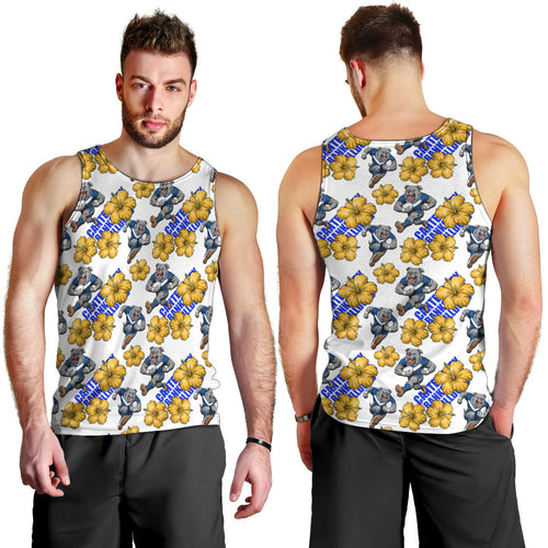 Canterbury-Bankstown Bulldogs Men Tank Top Tropical Hibiscus Floral Seamless Rugby Mascot