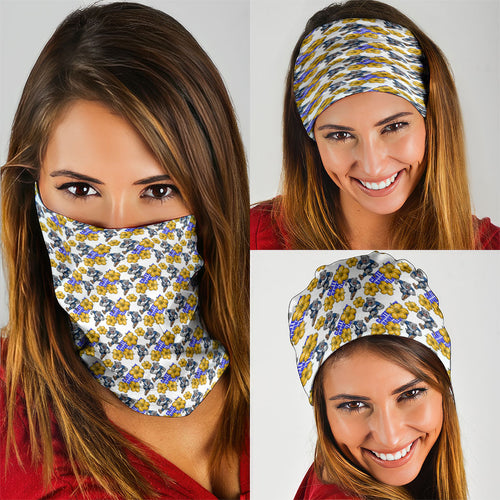 Canterbury-Bankstown Bulldogs Neck Gaiter Tropical Hibiscus Floral Seamless Rugby Mascot