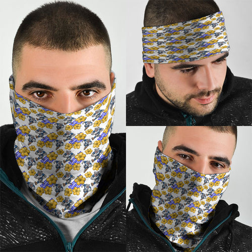 Canterbury-Bankstown Bulldogs Neck Gaiter Tropical Hibiscus Floral Seamless Rugby Mascot