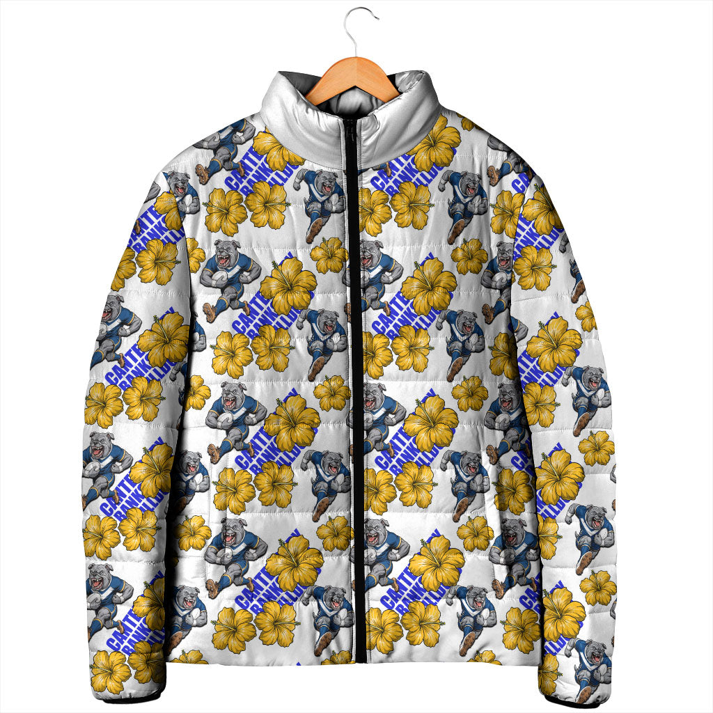 Canterbury-Bankstown Bulldogs Padded Jacket Tropical Hibiscus Floral Seamless Rugby Mascot