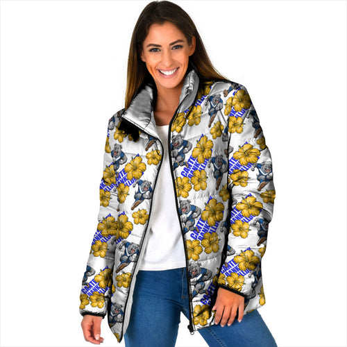 Canterbury-Bankstown Bulldogs Padded Jacket Tropical Hibiscus Floral Seamless Rugby Mascot