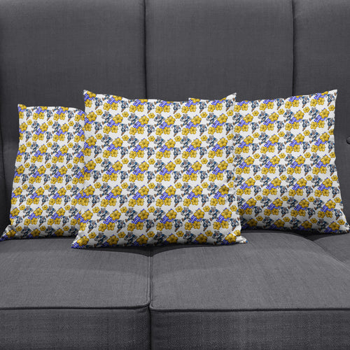 Canterbury-Bankstown Bulldogs Pillow Cover Tropical Hibiscus Floral Seamless Rugby Mascot
